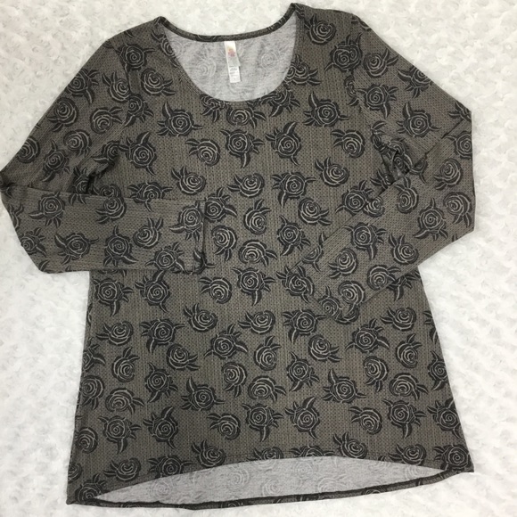 LulaRoe Simply Comfortable Rose Print Long Sleeve High Low Top L - Picture 11 of 13